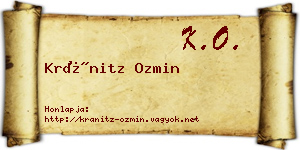 Kránitz Ozmin névjegykártya
